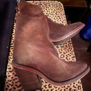 Free People pointed toe chunky heel boot